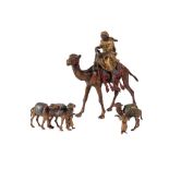 VIENNESE COLD PAINTED BRONZE GROUP OF AN ARAB ON A CAMEL