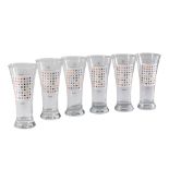 •DAMIEN HIRST FOR BECKS: A SET OF SIX "OPIUM SPOT" BEER GLASSES