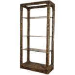 ADRIAN PEARSALL FOR CRAFT ASSOCIATES: A BRUTALIST COMPOSITION ETAGERE