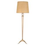 MAISON ARLUS, PARIS: A BRASS AND PAINTED STEEL FLOOR LAMP