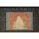 •VLADIMIR POLUNIN (1880-1957) A set design showing two harlequins on stage