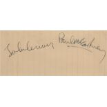 THE BEATLES: JOHN LENNON AND PAUL MCCARTNEY SIGNATURES