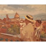 •ALAN KINGSBURY (b. 1960) A view of Florentine rooftops towards the Duomo