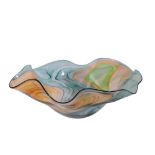 •BOB CROOKS (b.1965): A "CONTOUR" GLASS BOWL