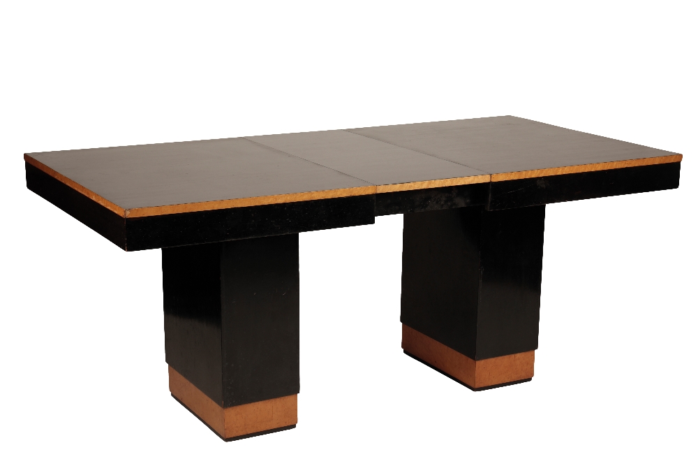 ART DECO STYLE BLACK LACQUERED AND BIRDS-EYE MAPLE VENEERED FURNITURE SUITE - Image 2 of 6