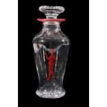 STUART: AN ART DECO "DIABLO" ENAMELLED CRYSTAL GLASS DECANTER