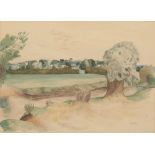 •JOHN NORTHCOTE NASH (1893-1977) Landscape with trees and river to the foreground