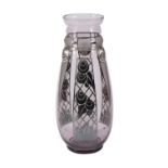 D'ARGYLE FOR ANCIENNE MAISON EFFLER: A FRENCH ART DECO ETCHED AND SILVERED GLASS VASE