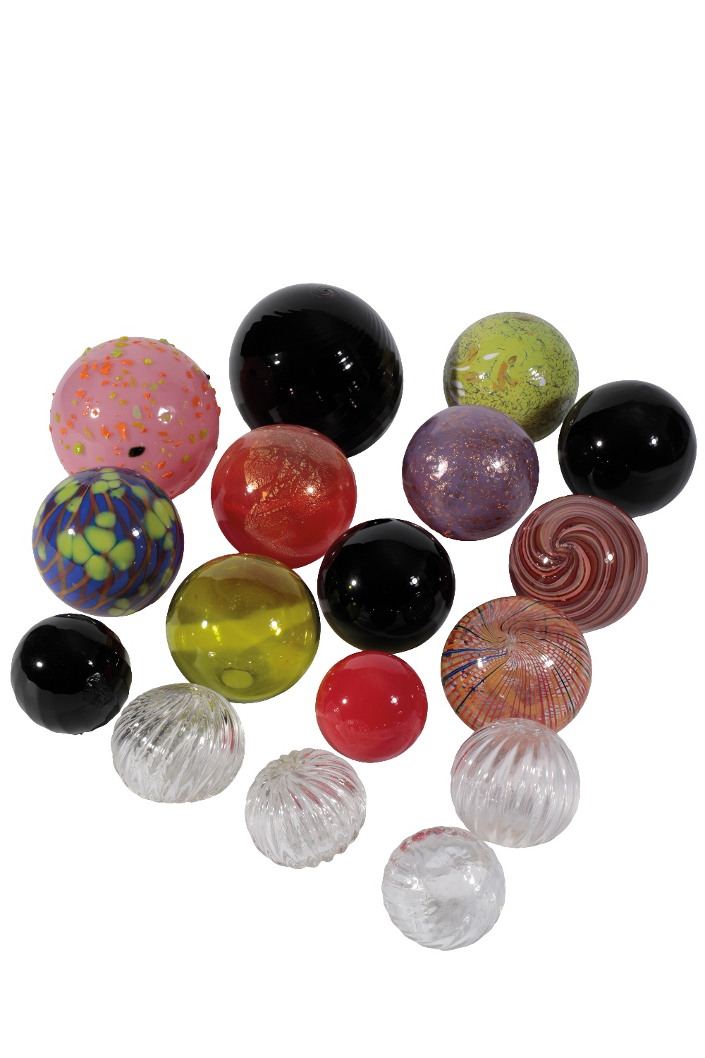GINNY RUFFNER (b.1952): A COLLECTION OF GLASS "BALL" SCULPTURES