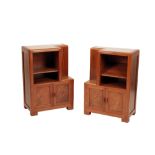 •BETTY JOEL FOR TOKEN WORKS: A PAIR OF ART DECO AMERICAN WALNUT SIDE CABINETS