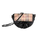 BURBERRY BLACK/TARTAN SMALL CROSS-BODY BAG