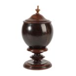 STAINED COCONUT AND TREEN MOUNTED JAR