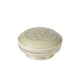 CELADON-GLAZED COVERED CIRCULAR BOX, LONGQUAN STYLE