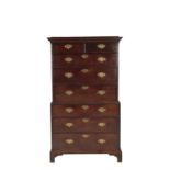 GEORGE III MAHOGANY CHEST ON CHEST