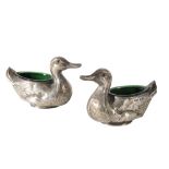 PAIR OF NOVELTY EDWARDIAN SILVER SALTS, BRITTON, GOULD & CO, BIRMINGHAM 1906