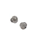 A PAIR OF DIAMOND EAR STUDS