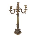 GILT BRONZE FIVE LIGHT CANDELABRUM IN RESTAURATION TASTE