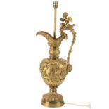 CONTINENTAL GILT BRONZE TABLE LAMP IN RENAISSANCE REVIVAL TASTE