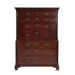 GEORGE III MAHOGANY CHEST ON CHEST