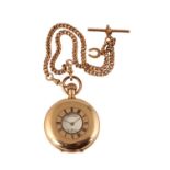 H. SAMUEL OF MANCHESTER GOLD PLATED HALF HUNTER POCKET WATCH