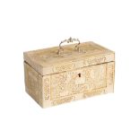 MOTHER OF PEARL EXPORT TEA CADDY, QING DYNASTY, EARLY 19TH CENTURY