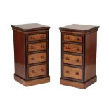 PAIR OF VICTORIAN MAHOGANY AND EBONISED BEDSIDE CHESTS