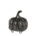 LARGE BRONZE 'PUMKIN' CENSER AND COVER, MING / EARLY QING DYNASTY