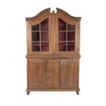 CONTINENTAL OAK AND GLAZED DISPLAY CABINET