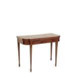 LATE GEORGE III MAHOGANY AND CROSSBANDED CARD TABLE