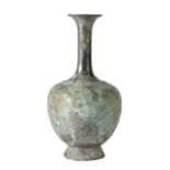 ARCHAISTIC SILVERED BRONZE VASE, WARRING STATES STYLE