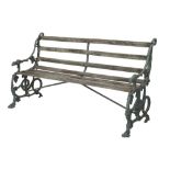 COALBROOKDALE 'SERPENT AND GRAPES' PATTERN CAST IRON GARDEN SEAT