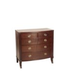 SCOTTISH GEORGE IV MAHOGANY BOWFRONT CHEST OF DRAWERS