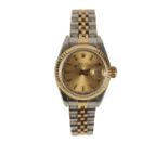 ROLEX OYSTER PERPETUAL DATE LADY'S BI-METAL BRACELET WATCH