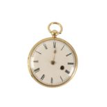 GEORGE VAUGHAN OF LONDON: 18CT GOLD OPEN FACED POCKET WATCH