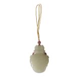 CARVED CELADON JADE PENDANT