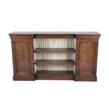 VICTORIAN MAHOGANY INVERTED BREAKFRONT CABINET BOOKCASE