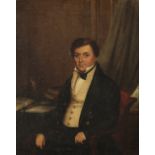 ENGLISH SCHOOL, 19TH CENTURY A portrait of a gentleman seated in an interior