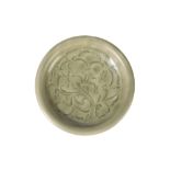 CARVED CELADON-GLAZED DISH, LONGQUAN STYLE