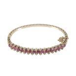 A RUBY AND DIAMOND BANGLE