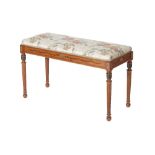 EDWARDIAN PAINTED SATINWOOD DUET STOOL IN SHERATON TASTE