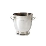 SILVER TWO-HANDLED WINE COOLER