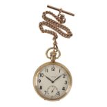 9CT GOLD GENTLEMAN'S OPEN-FACED POCKET WATCH