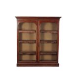 VICTORIAN MAHOGANY GLAZED BOOKCASE