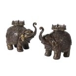 PAIR OF CHINESE BRONZE ELEPHANTS, QING DYNASTY
