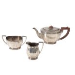 HALLMARKED SILVER THREE PIECE TEA SET