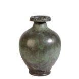 BRONZE BALUSTER VASE, QIANLONG SEAL MARK BUT LATER