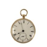 18CT GOLD GENTLEMAN'S OPEN-FACED POCKET WATCH