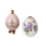 TWO RUSSIAN PORCELAIN EASTER EGGS, LATE 19TH CENTURY