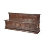 TUSCAN, PROBABLY FLORENTINE WALNUT AND PARQUETRY 'CASSAPANCA' COFFER SEAT
