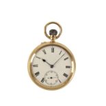 18CT GOLD GENTLEMAN'S OPEN-FACED POCKET WATCH